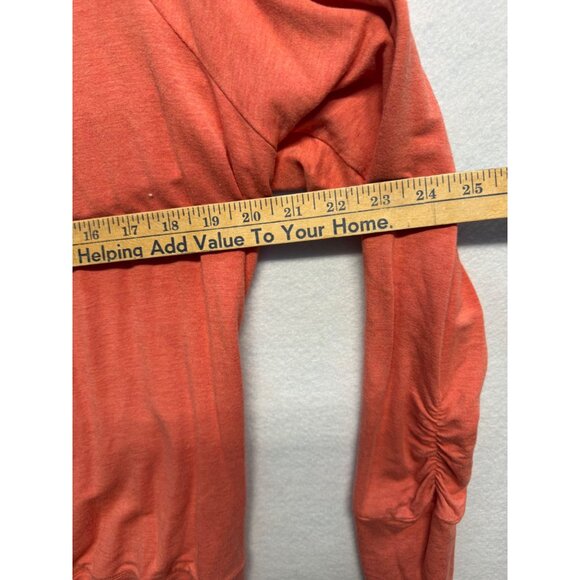 Athleta Coral Long Sleeve Relaxed Fit Top With Ruched Details Size L - Picture 3 of 7